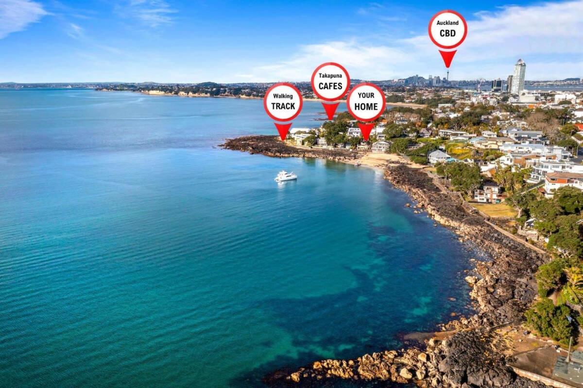 אוקלנד Takapuna Beachfront W Stunning Views מראה חיצוני תמונה